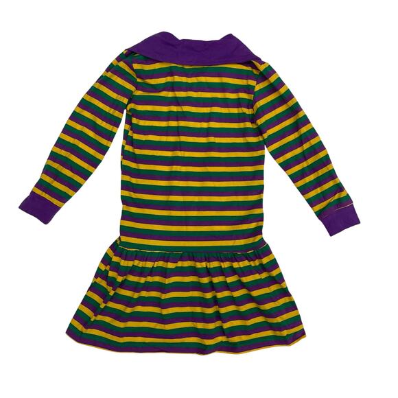 NWT Blended Spirit Size 3M Mardi Gras Striped Dress - Picture 4 of 5